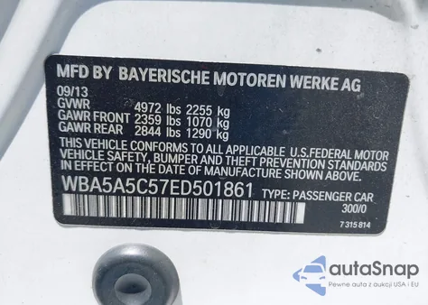 2014 BMW 528I from USA, damaged, VIN WBA5A5C57ED501861